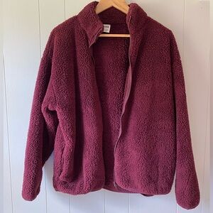 Pink Victoria’s Secret Sherpa zip up jacket. Size medium